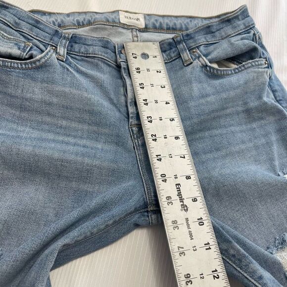 Hudson Riley Crop Relaxed Straight Destroyed Denim Jeans Size 28 - Picture 5 of 10